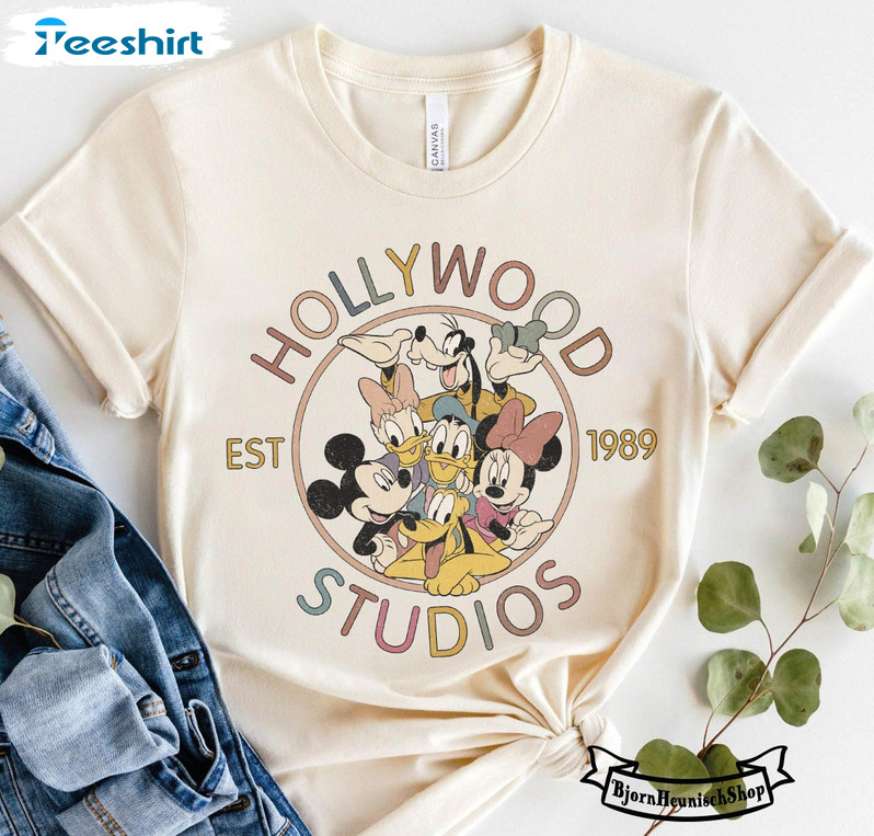 Vintage Disney Hollywood Studios Shirt, Hollywood Studios Est 1989 Short Sleeve Sweater
