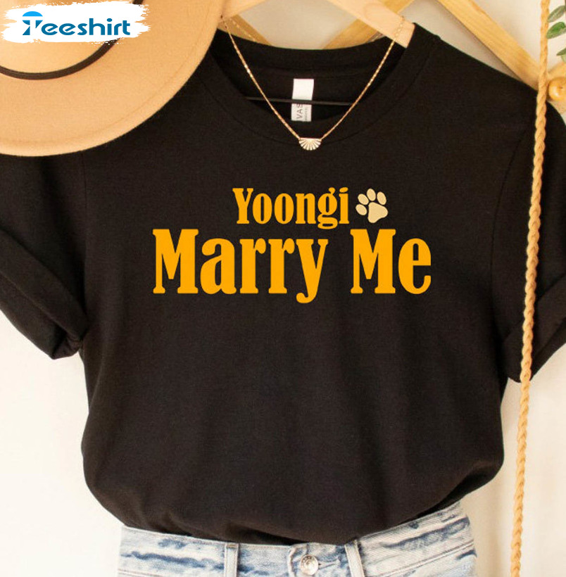 Yoongi Marry Me Cute Shirt, Agust D World Tour Unisex Hoodie Crewneck