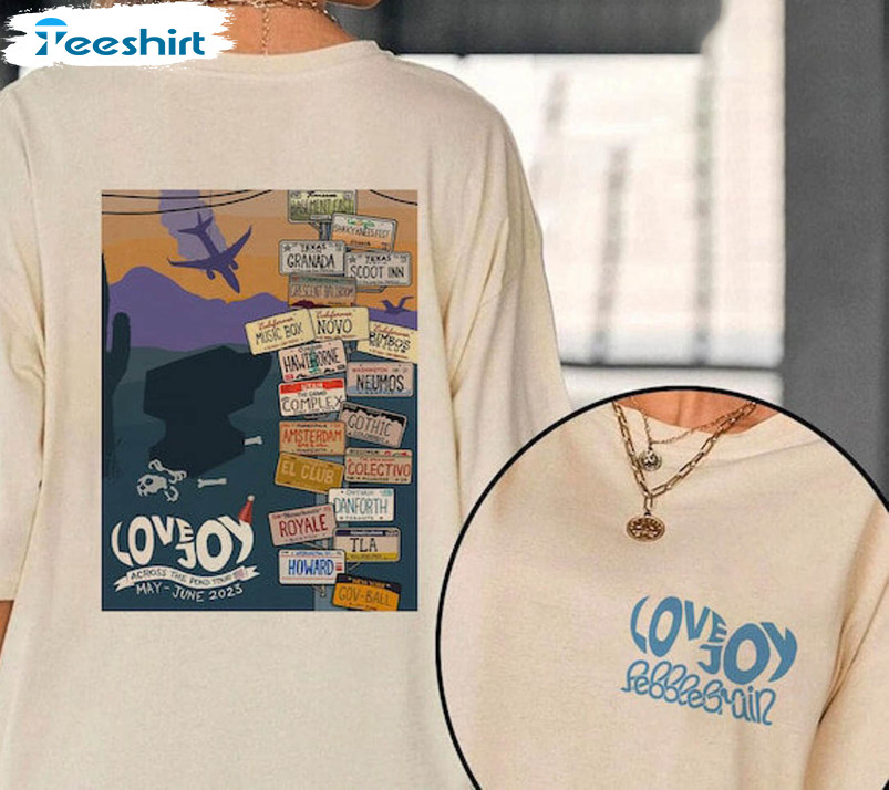 Across The Pond Tour 2023 Shirt , Lovejoy 2023 Tour Crewneck Unisex T-shirt