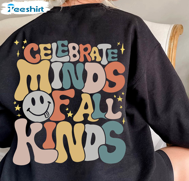 Celebrate Minds Of All Kinds Shirt, Autism Awareness Vintage Unisex T-shirt Crewneck