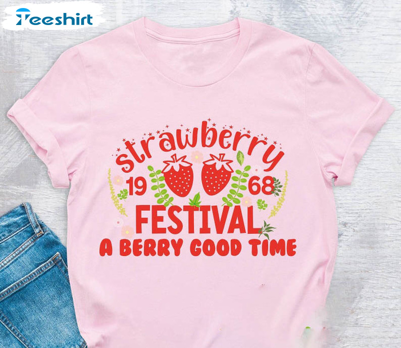 Strawberry Festival Vintage Shirt, Retro Strawberry 1968 Tee Tops Short Sleeve