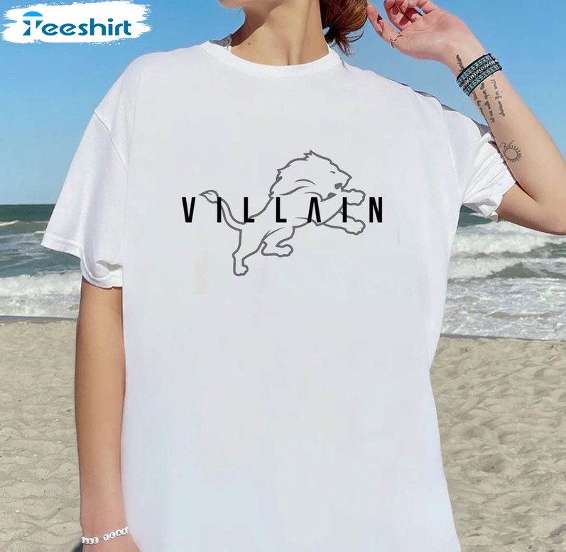 Lions Villain Trendy Shirt, Detroit Football Long Sleeve Unisex T-shirt