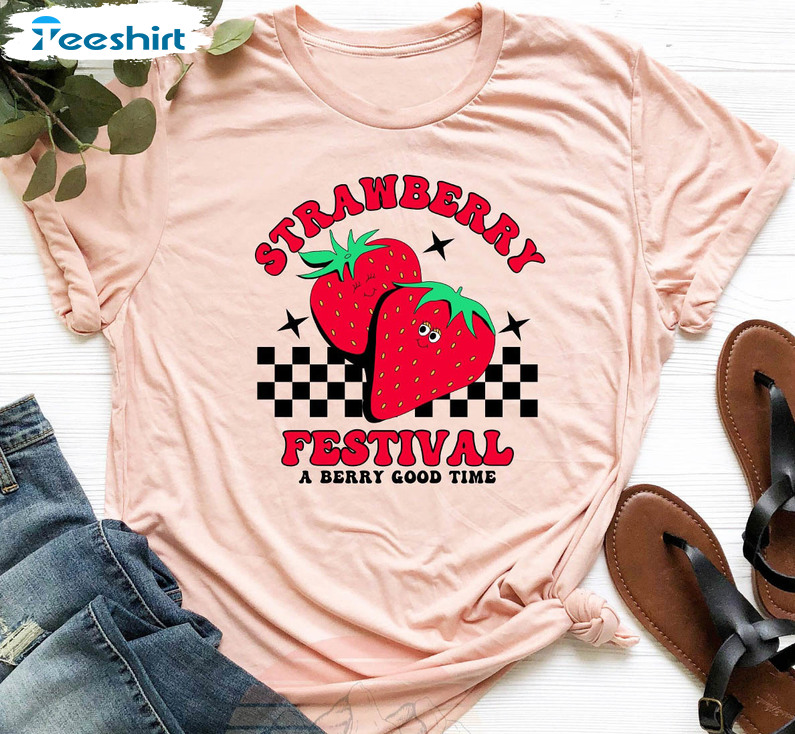 Strawberry Festival Cute Shirt, Strawberry Lover Crewneck Tee Tops