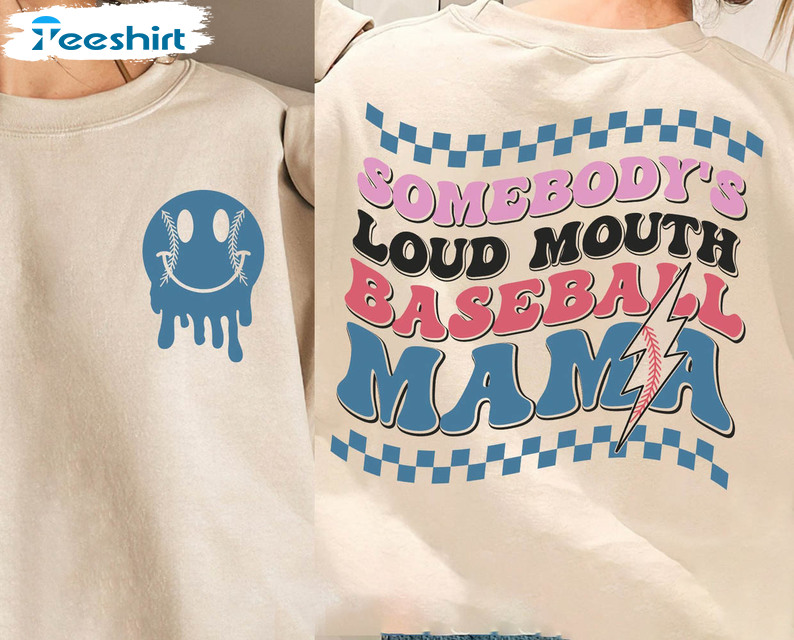 Somebody's Loud Mouth Baseball Mama Shirt, Vintage Unisex T-shirt Crewneck