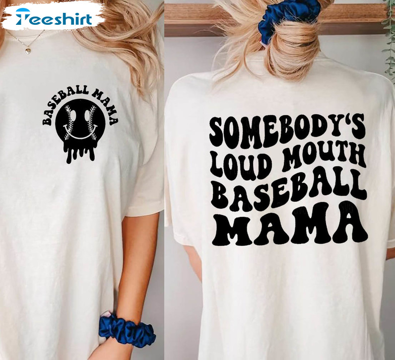 Somebody's Loud Mouth Baseball Mama Shirt, Vintage Unisex T-shirt Short Sleeve