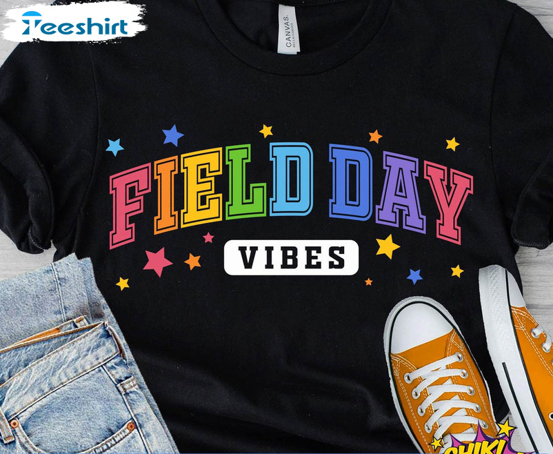 Field Day Vibes Trendy Shirt, Fun Day Unisex T-shirt Short Sleeve