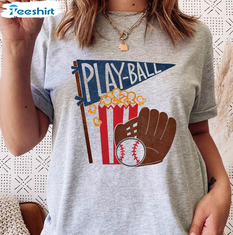 Play Ball Baseball Shirt, Baseball Mama Unisex Hoodie Long Sleeve