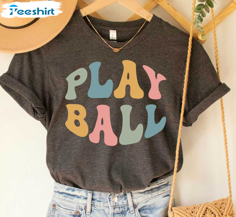 Baseball Play Ball Vintage Shirt, Baseball Fan Mom Lover Long Sleeve Tee Tops