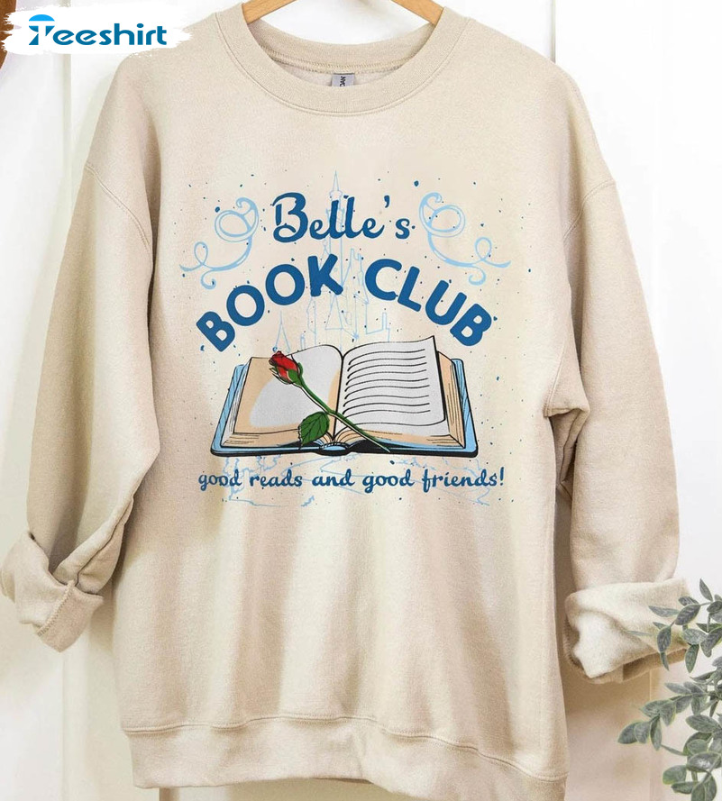 Retro Belle's Book Shop Shirt, Disney Book Lover Crewneck Short Sleeve