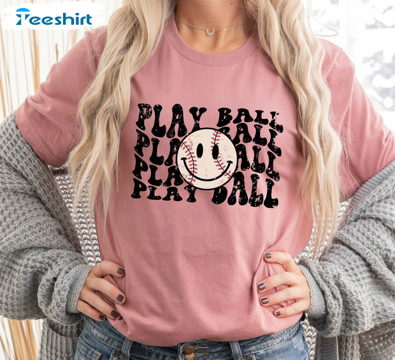 Play Ball Game Shirt, Trendy Baseball Player Unisex Hoodie Tee Tops