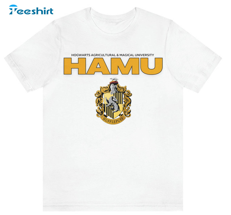 Hamu Hufflepuff Shirt, Trendy Harry Potter Hogwarts Long Sleeve Unisex T-shirt