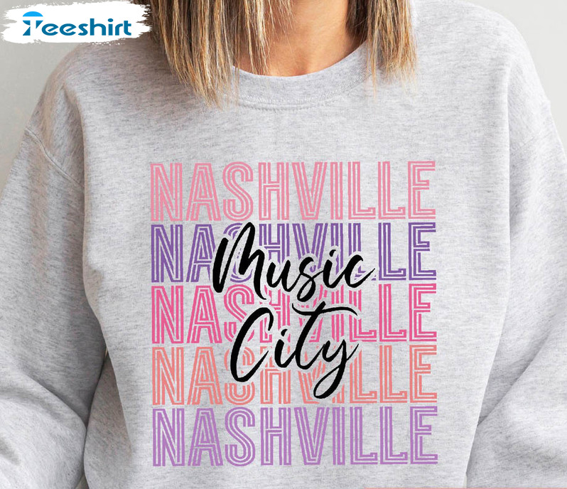 Nashville Music City Sweatshirt, Nashville Tennessee Long Sleeve Unisex Hoodie