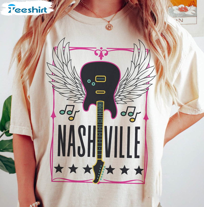 Nashville Music City Sweatshirt, Country Music Unisex Hoodie Long Sleeve
