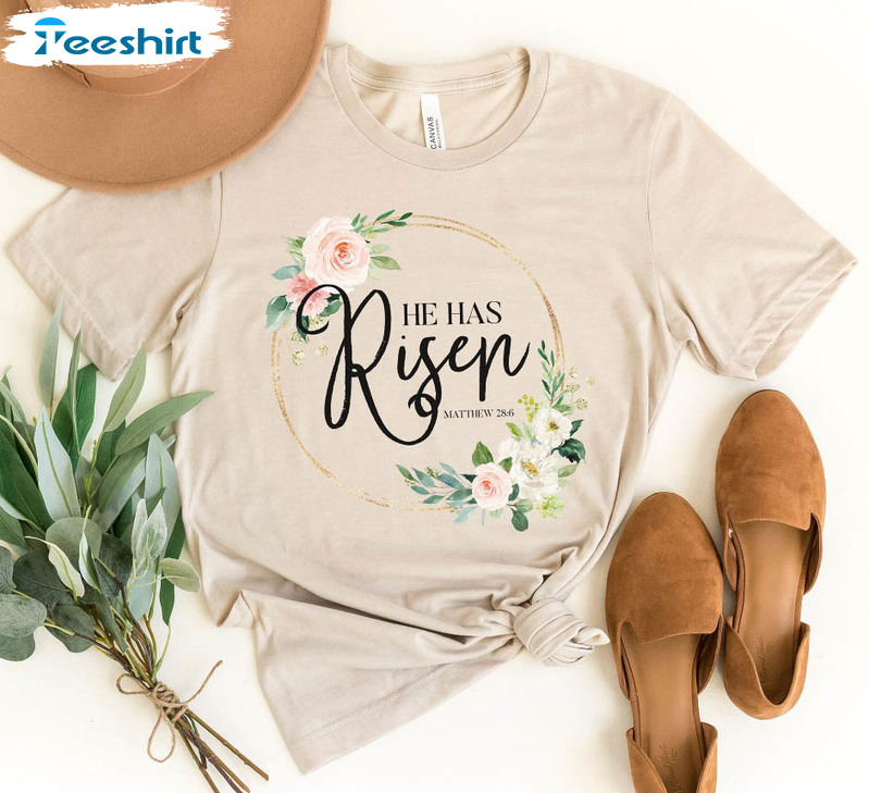 He Has Risen Easter Shirt, Trendy Long Sleeve Unisex Hoodie