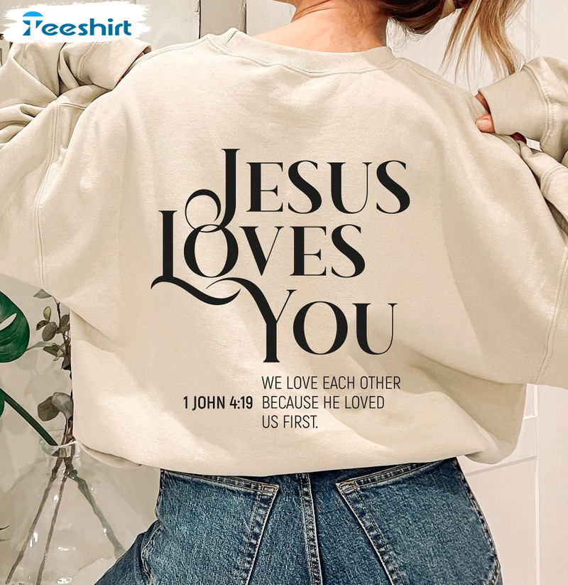 Jesus Loves You Vintage Shirt, Bible Verse Unisex T-shirt Short Sleeve