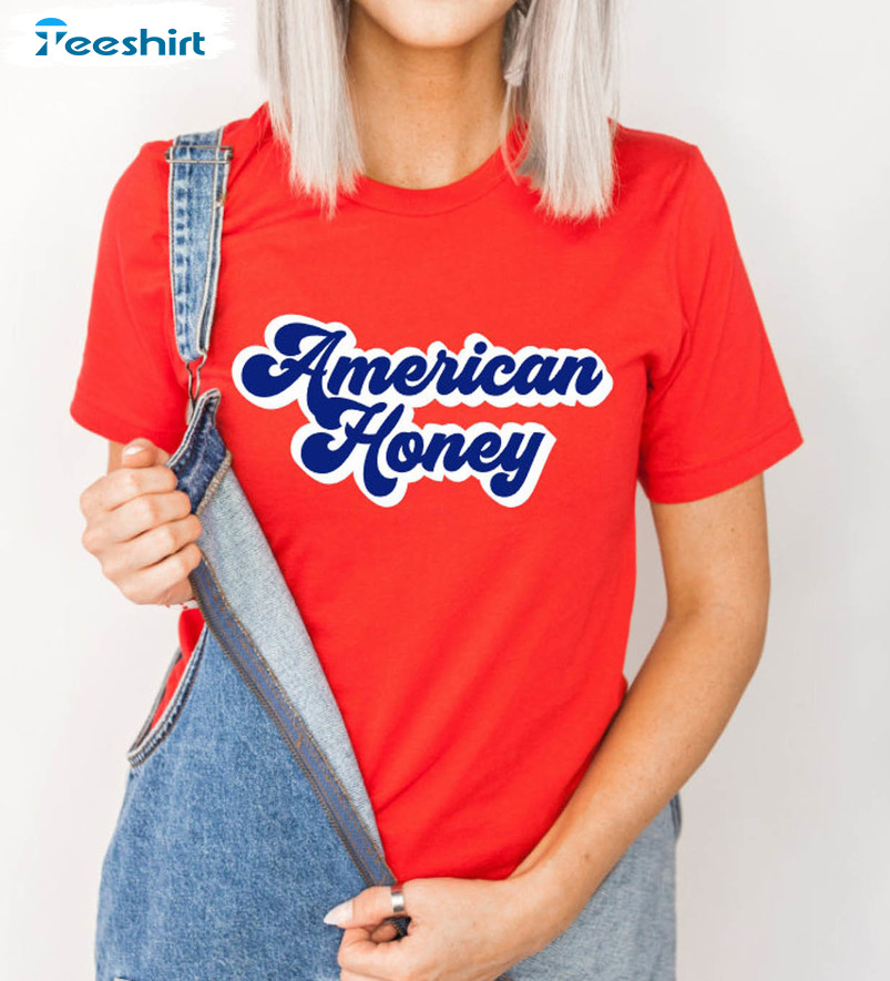 4th Of July Shirt, American Honey Unisex Hoodie Long Sleeve