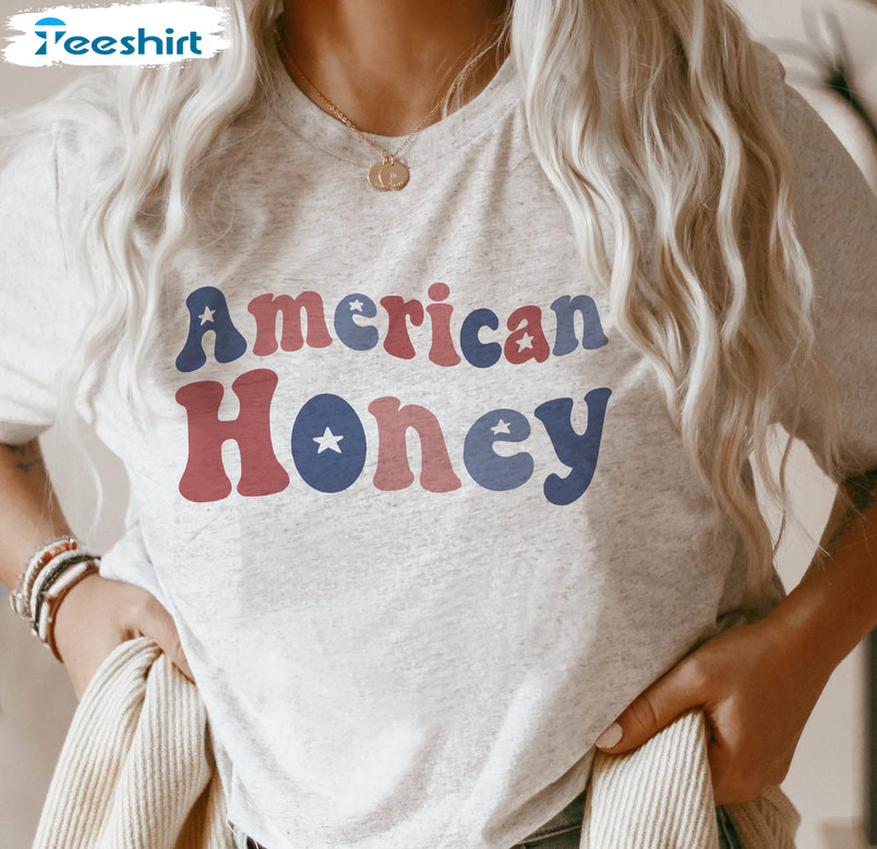 American Honey Vintage Shirt, Independence Day Long Sleeve Unisex Hoodie