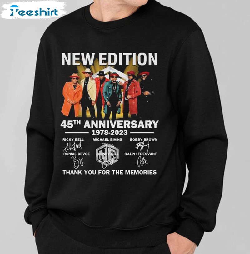 New Edition 45th Anniversary Shirt, Thank You For The Memories Long Sleeve Unisex Hoodie