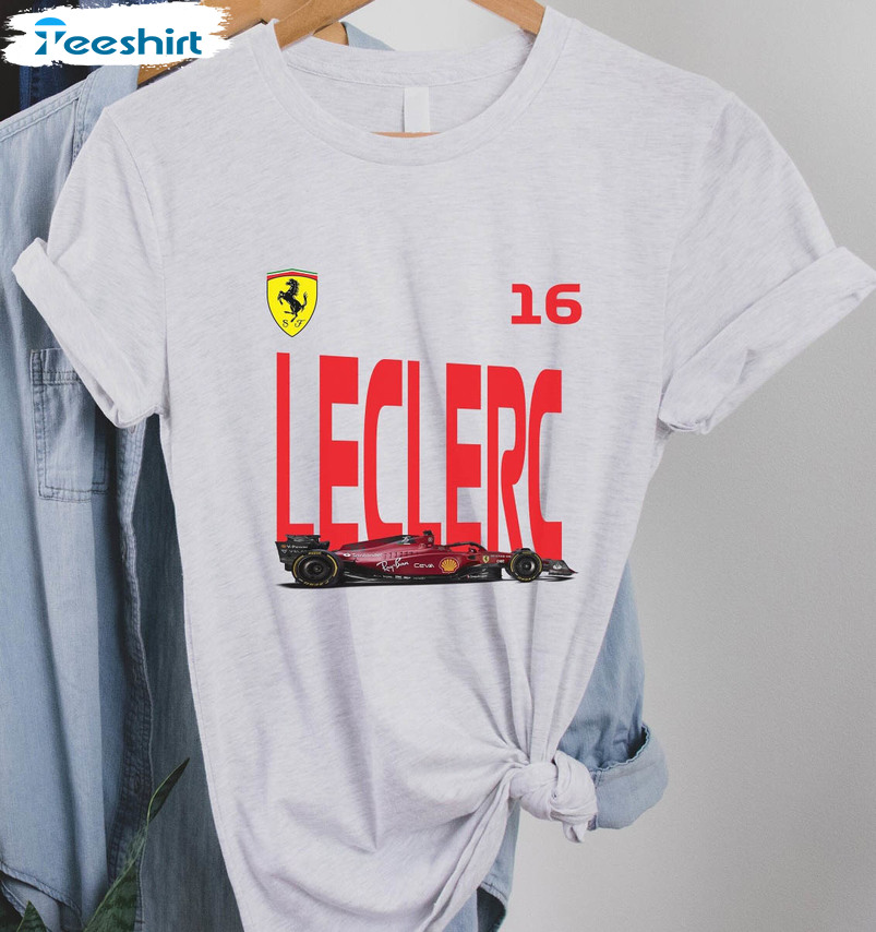 Charles Leclerc F1 Shirt, Trendy Ferrari Logo Long Sleeve Sweatshirt