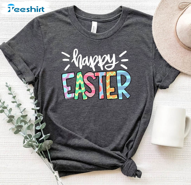 Happy Easter Cute Shirt, Trendy Easter Day Easter Bunny Short Sleeve Unisex Hoodie