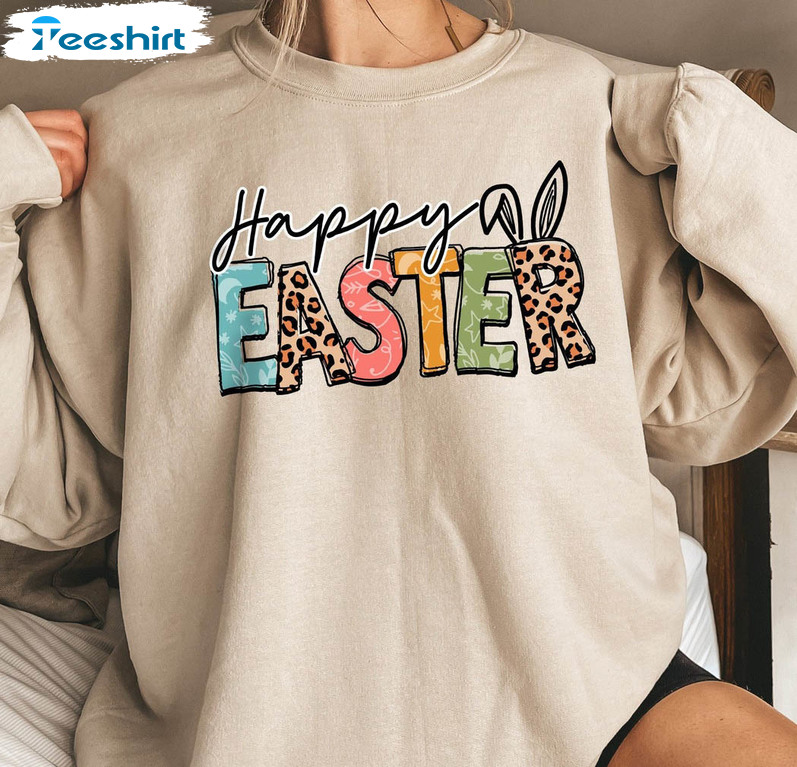 Happy Easter Funny Shirt, Trendy Happy Easter Bunnies Short Sleeve Unisex Hoodie