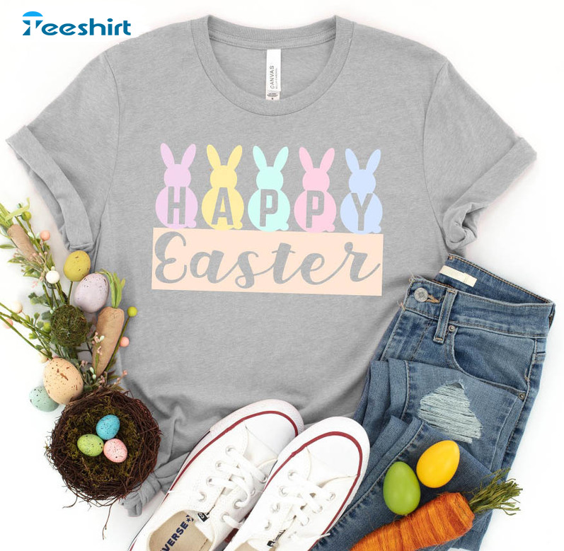 Happy Easter Trendy Shirt, Easter Bunny Funny Short Sleeve Long Sleeve