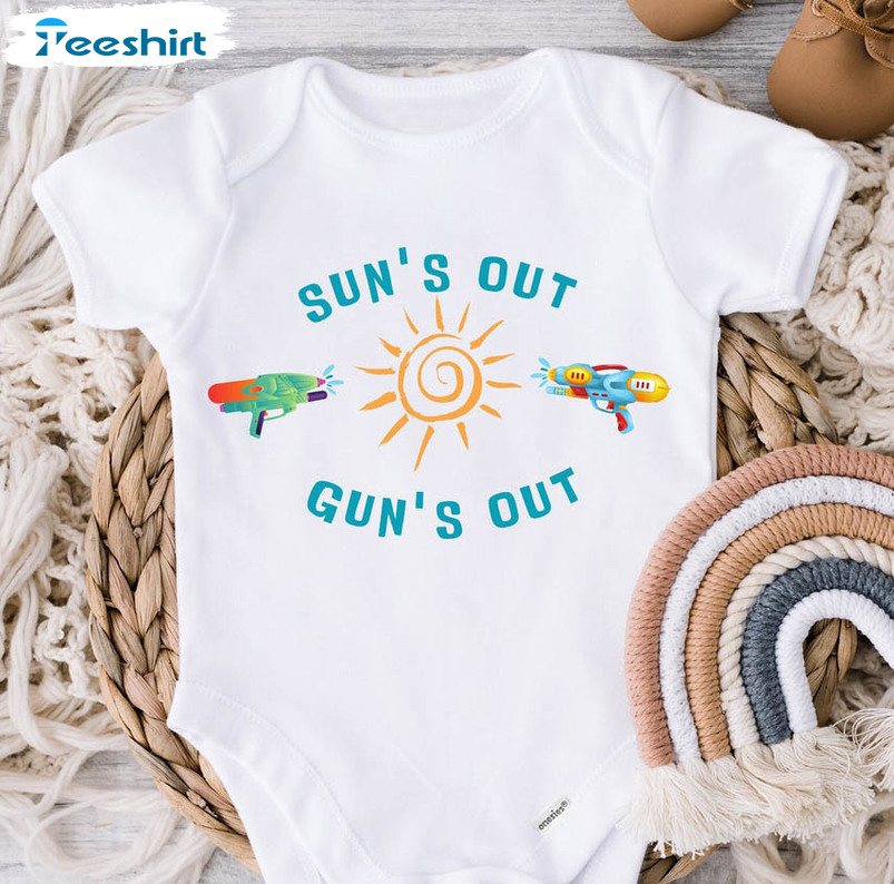 Sun's Out Guns Out Shirt, Pregnancy Announcement Long Sleeve Unisex Hoodie