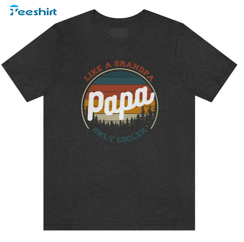 Papa Like A Grandpa Only Cooler Shirt, Father's Day Long Sleeve Sweatshirt