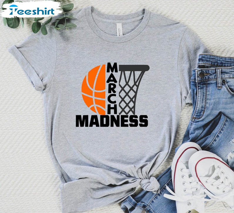 March Madness Vintage Shirt, Basketball Trendy Short Sleeve Sweatshirt