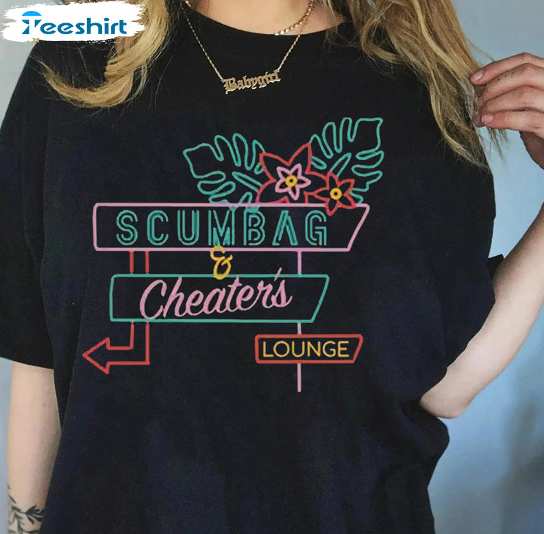 Scumbag And Cheaters Lounge Neon Light Shirt, Trendy Feminist Long Sleeve Unisex Hoodie