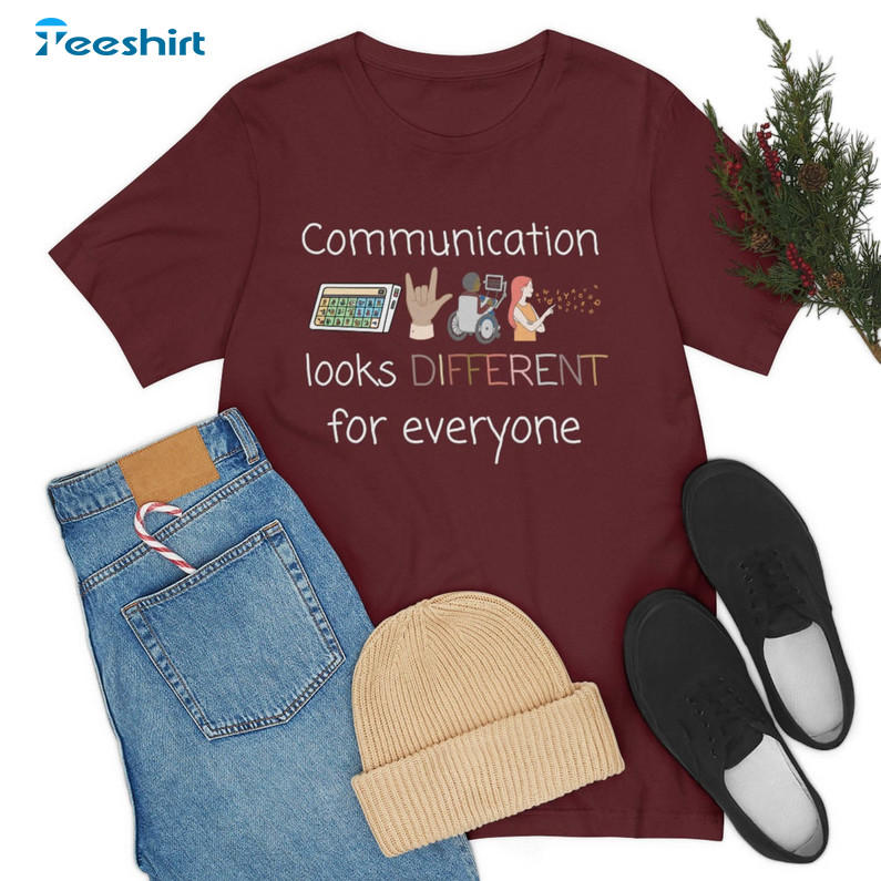 Communication Looks Different For Everyone Shirt, Vintage Audiologist Long Sleeve Sweater