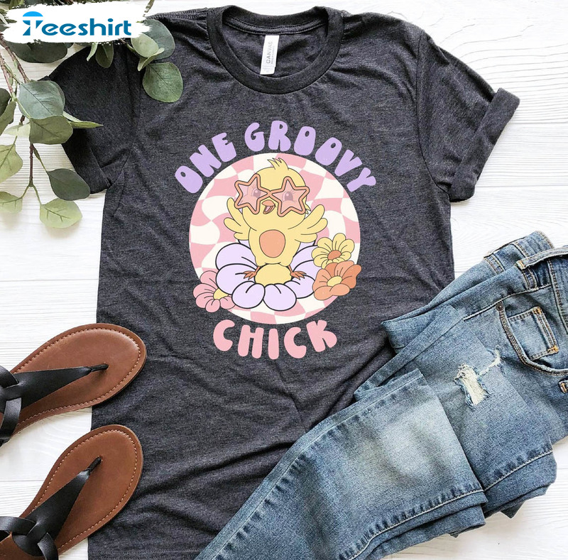 One Groovy Chick Vintage Shirt, Happy Easter Unisex T-shirt Short Sleeve