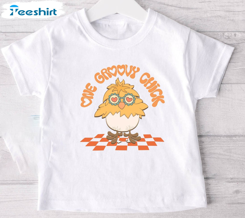 One Groovy Chick Trendy Shirt, Cute Chicken Long Sleeve Short Sleeve