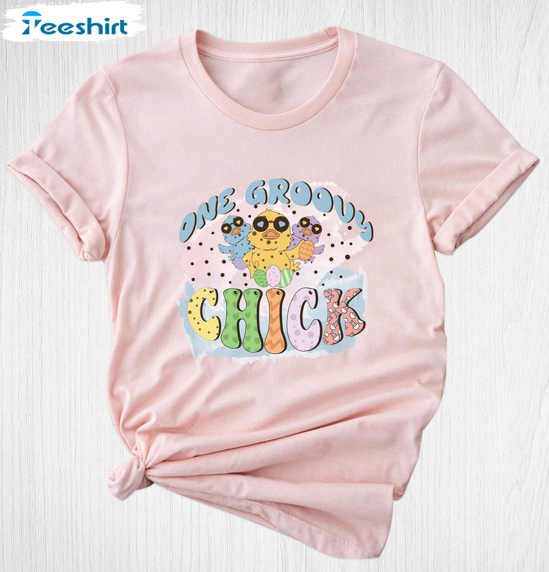 One Groovy Chick Cute Shirt, Funny Animal Short Sleeve Long Sleeve