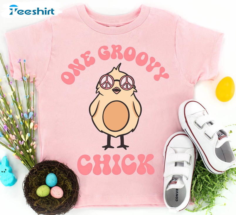 One Groovy Chick Shirt, Funny Easter T-shirt Long Sleeve