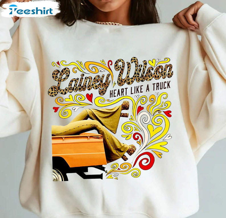 Lainey Wilson Heart Like A Truck Shirt, Vintage Country Music Unisex T-shirt Long Sleeve