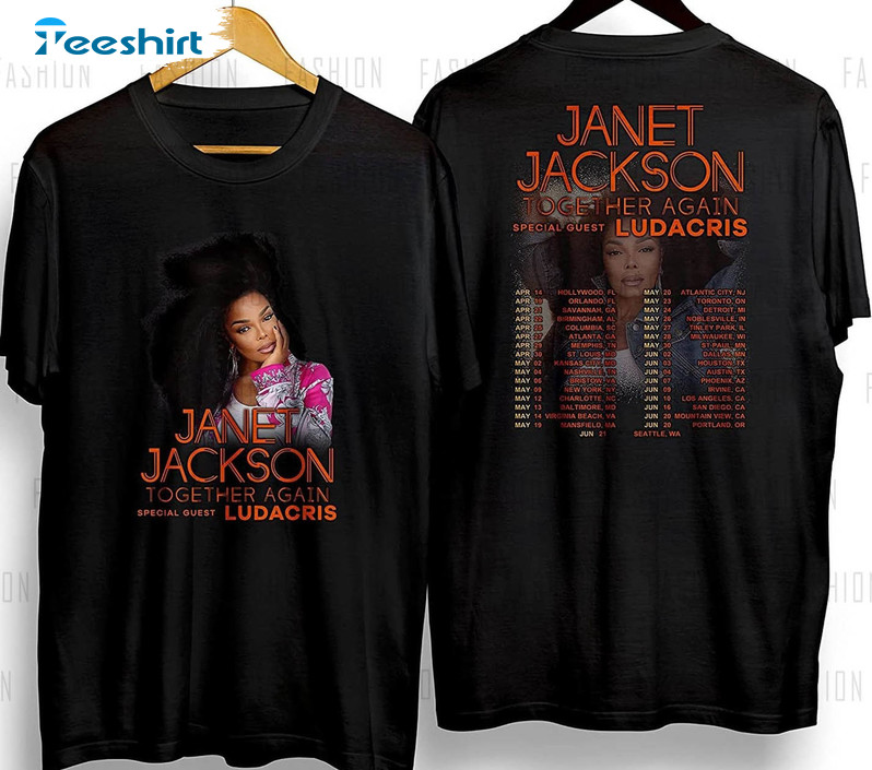 Janet Jackson Together Again Tour 2023 Shirt, Jackson 2023 Concert Unisex Hoodie Long Sleeve