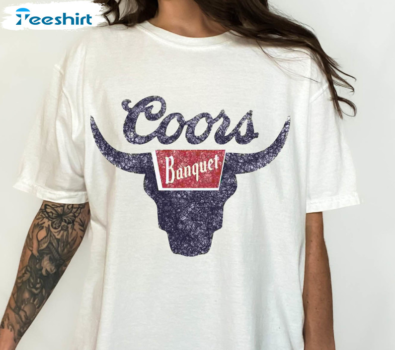 Coors Banquet Rodeo Shirt, Western Tee Tops Long Sleeve