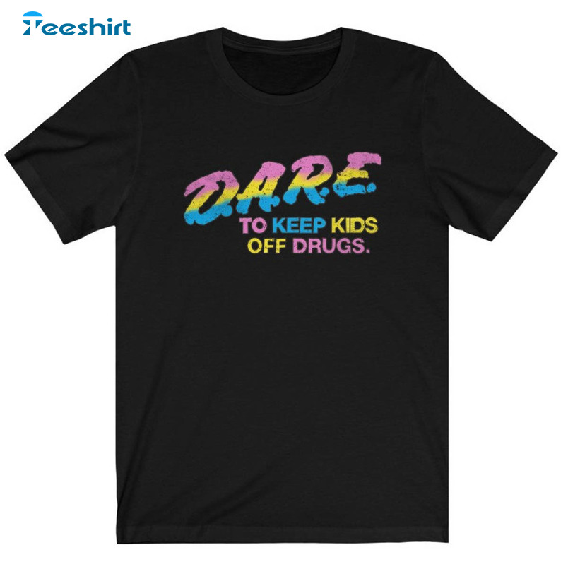 Neon Dare Shirt, Vintage Say No Long Sleeve Unisex Hoodie