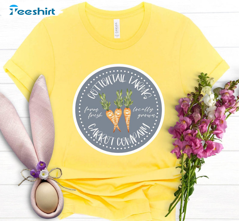 Cottontail Farms Carrot Company Funny Shirt, Easter Carrot Long Sleeve Unisex Hoodie