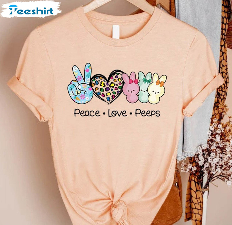 Peace Love Peeps Shirt, Happy Easter Funny Long Sleeve Unisex T-shirt