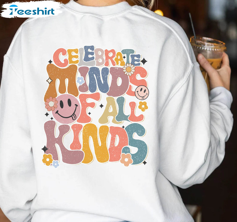 Celebrate Minds Of All Kinds Vintage Shirt, Neurodiversity Autism Sweater Short Sleeve