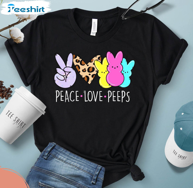 Peeps Easter Cute Shirt, Peace Love Peeps Easter Tee Tops Unisex Hoodie