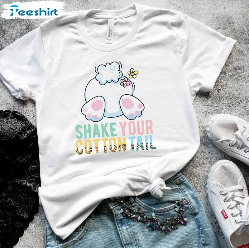 Shake Your Cotton Tail Cute Shirt, Trendy Easter Egg Short Sleeve Unisex T-shirt