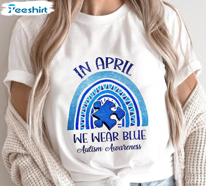 Autism Awareness Vintage Shirt, We Wear Blue For Autism Awareness Unisex T-shirt Long Sleeve