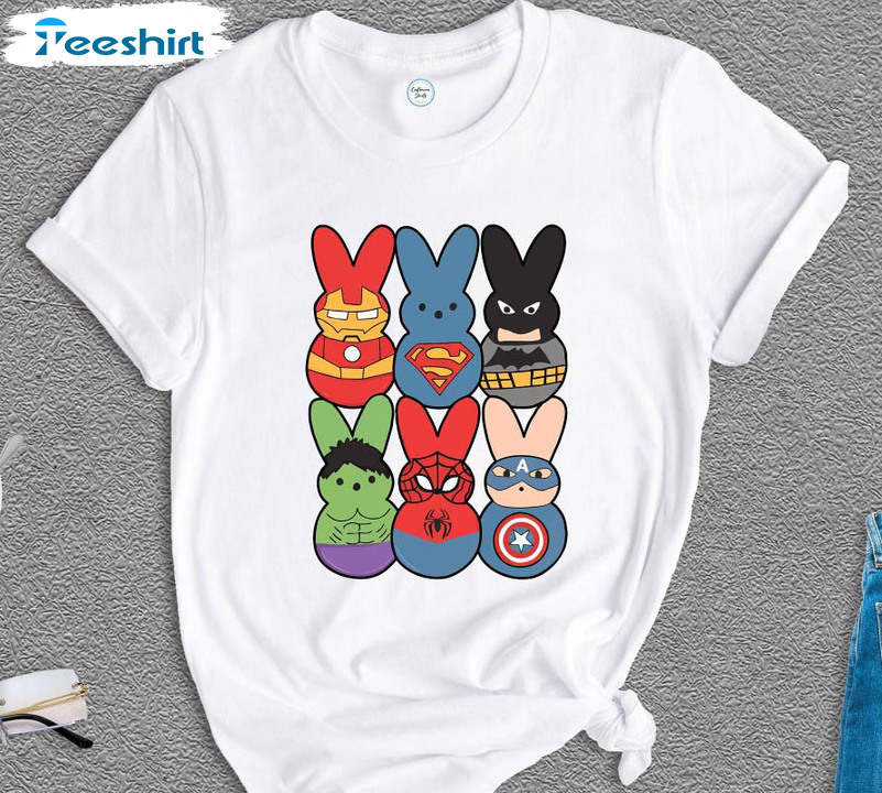 Easter Superheroes Shirt, Bunny Cool Easter Sweatshirt Long Sleeve