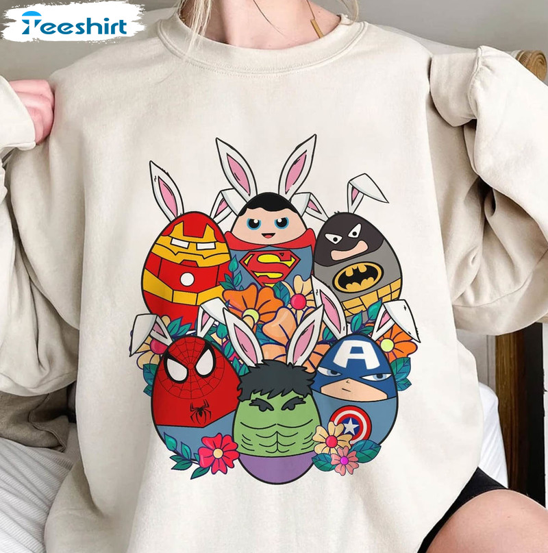 Easter Superhero Funny Shirt, Easter Day Marvel Unisex Hoodie Long Sleeve