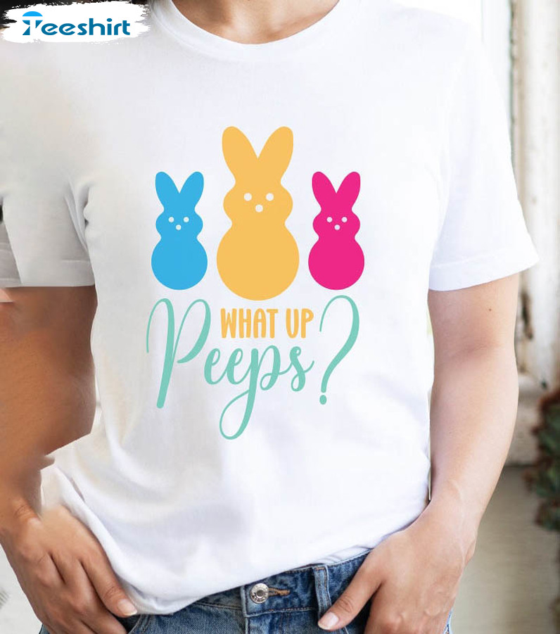 What's Up Peeps Vintage Shirt, Easter Day Long Sleeve Sweater