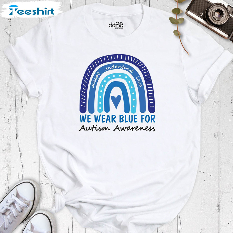 We Wear Blue For Autism Awareness Vintage Shirt, Autism Aware Long Sleeve Unisex T-shirt