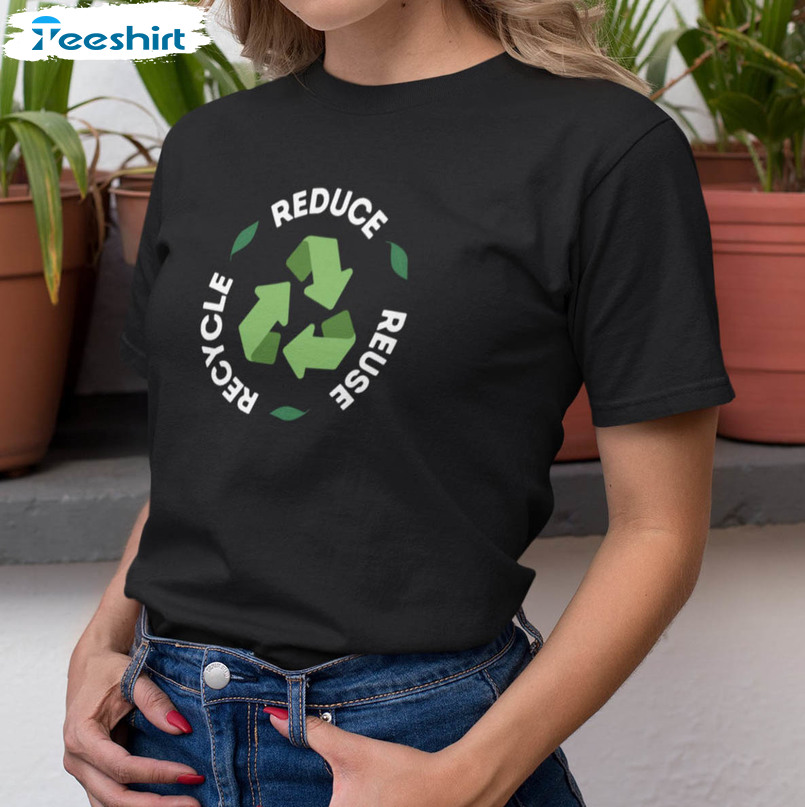 Reduce Reuse Recycle Trendy Shirt, America Recycles Day Save The Planet Unisex Hoodie Long Sleeve